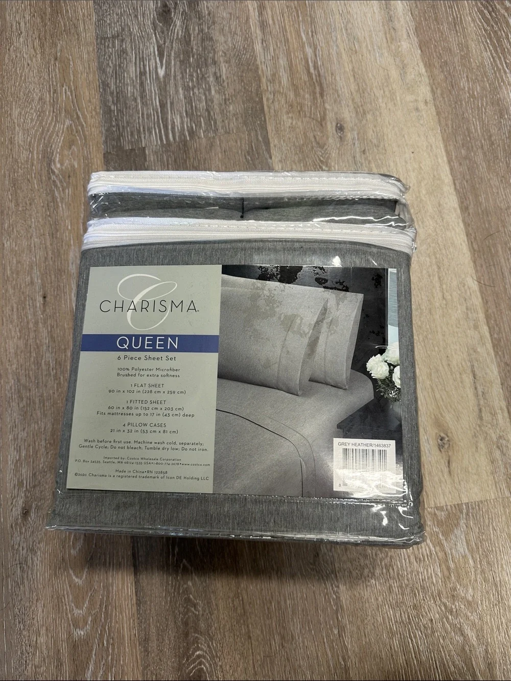 Charisma Queen 6-Piece Sheet Set in Grey Heather